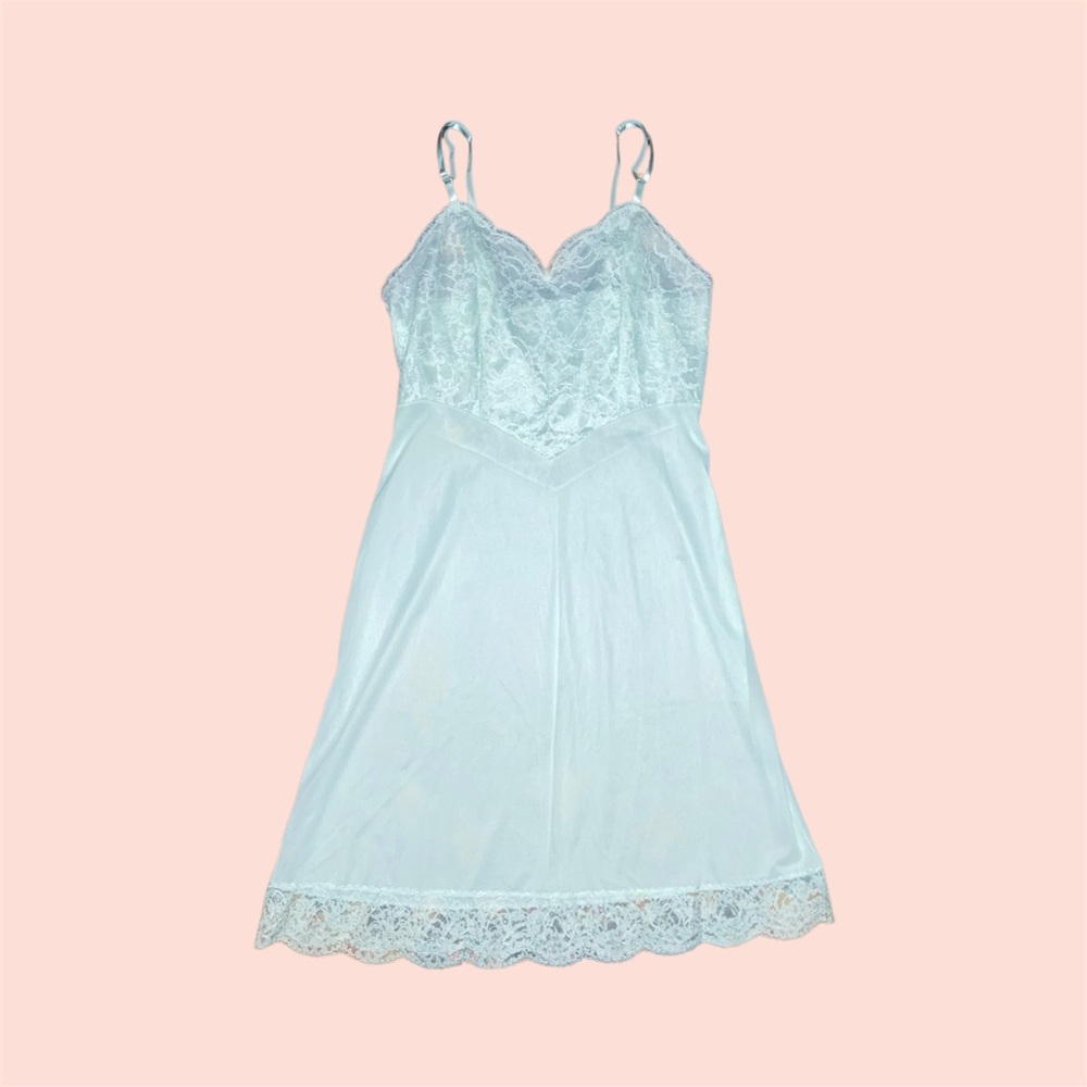 Vintage Blue Lace Slip